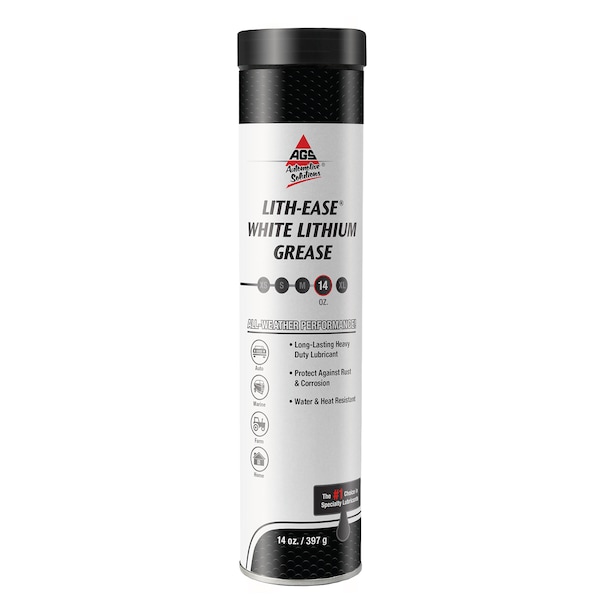 Ags LithEase White Lithium Grease, 14 oz Cartridge WL14 Zoro
